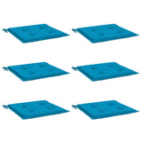 Coussins de chaise jardin lot de 6 bleu 50x50x3 cm tissu oxford