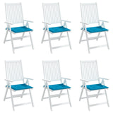 Coussins de chaise jardin lot de 6 bleu 50x50x3 cm tissu oxford