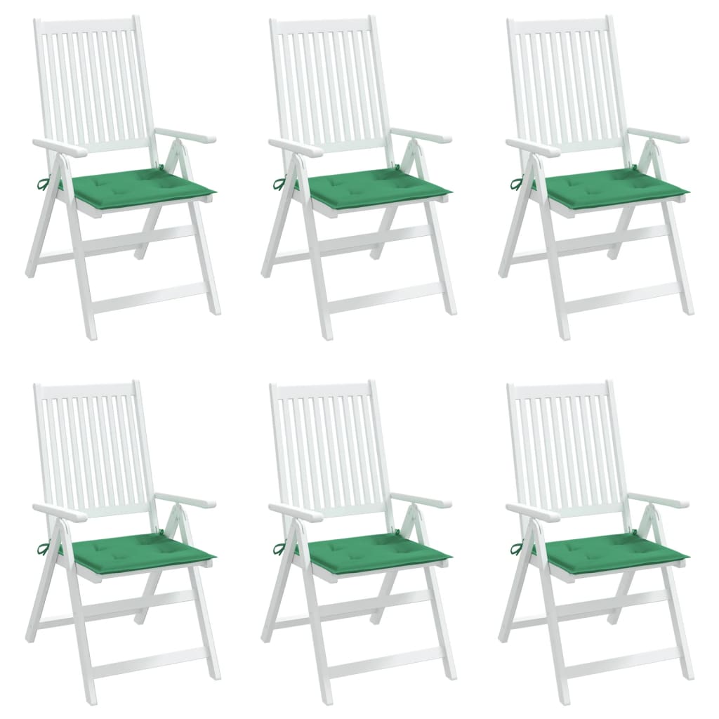 Coussins de chaise jardin lot de 6 vert 50x50x3 cm tissu oxford