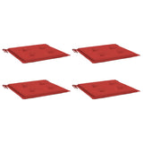 Coussins de chaise jardin lot de 4 rouge 50x50x3cm tissu oxford