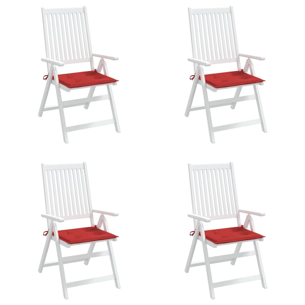 Coussins de chaise jardin lot de 4 rouge 50x50x3cm tissu oxford