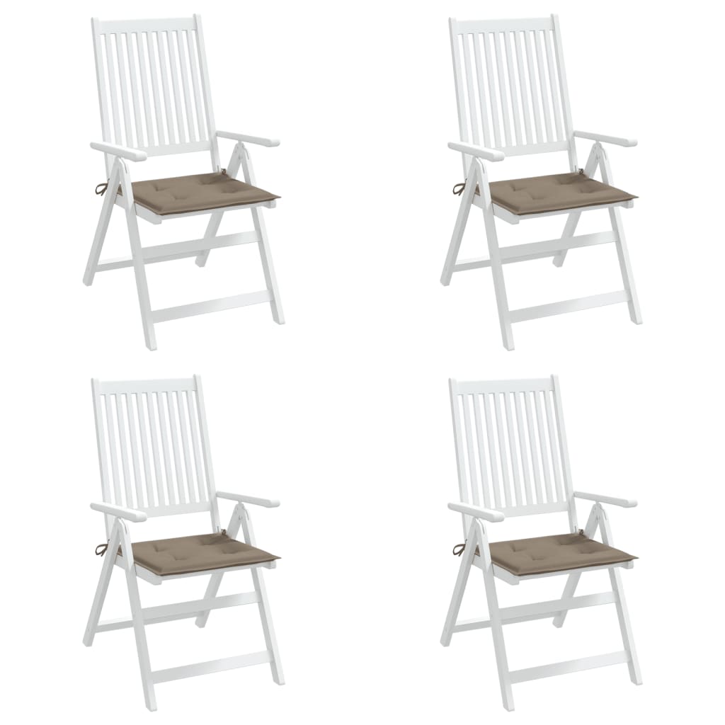 Coussins de chaise jardin lot de 4 taupe 50x50x3cm tissu oxford