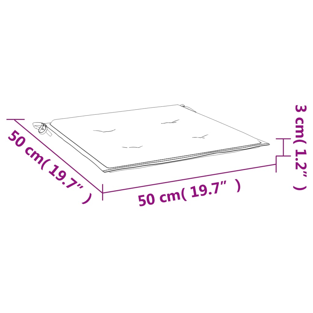 Gartenstuhlkissen, 6er-Set, taupefarben, 50 x 50 x 3 cm, Oxford-Stoff