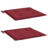 Coussins de chaise de jardin lot de 2 rouge bordeaux 50x50x3 cm