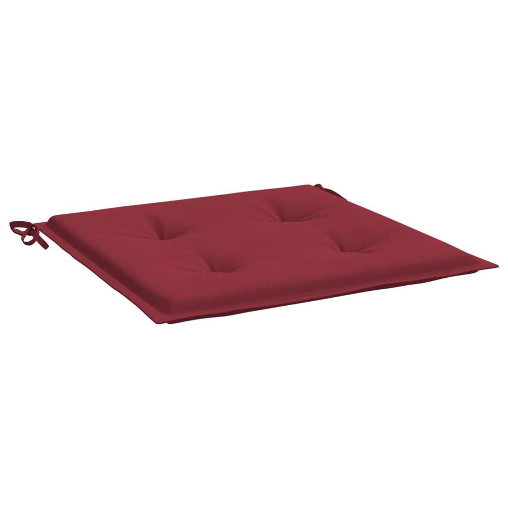 Coussins de chaise de jardin lot de 2 rouge bordeaux 50x50x3 cm