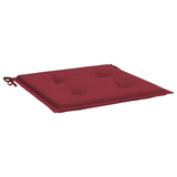 Coussins de chaise de jardin lot de 2 rouge bordeaux 50x50x3 cm