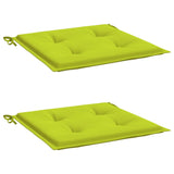 Coussins de chaise de jardin lot de 2 vert vif 50x50x3 cm