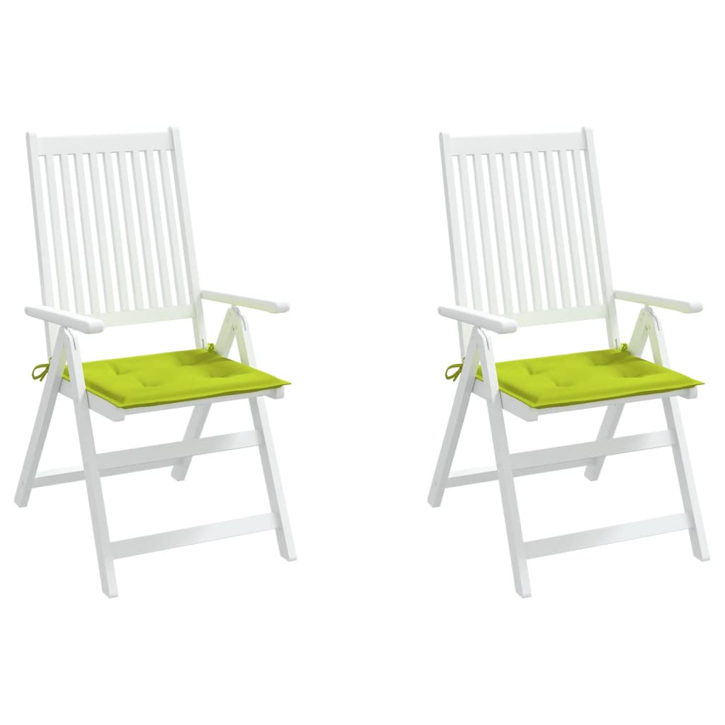 Coussins de chaise de jardin lot de 2 vert vif 50x50x3 cm