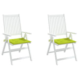 Coussins de chaise de jardin lot de 2 vert vif 50x50x3 cm