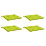 Coussins de chaise de jardin lot de 4 vert vif 50x50x3 cm