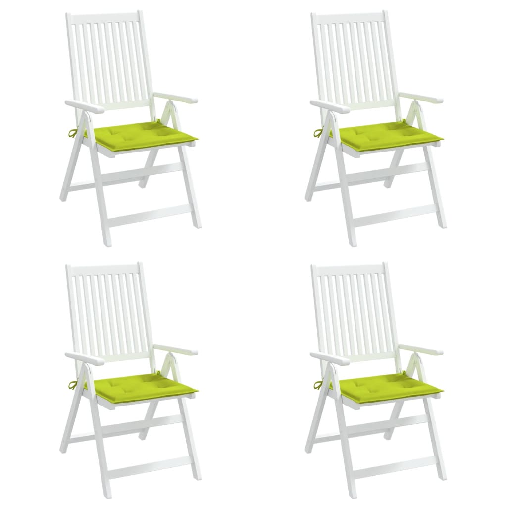 Coussins de chaise de jardin lot de 4 vert vif 50x50x3 cm