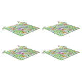 Coussins de chaise jardin lot de 4 motif de feuilles 50x50x3 cm