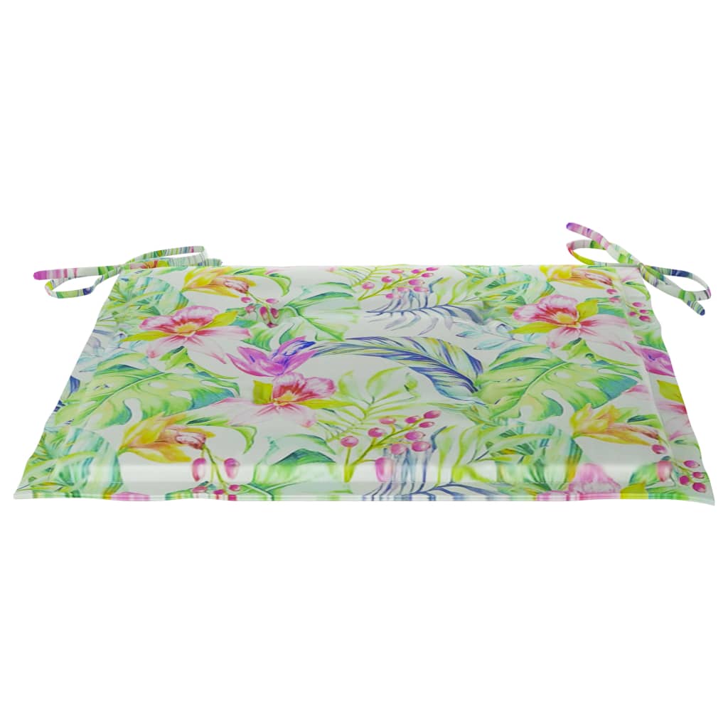 Coussins de chaise jardin lot de 4 motif de feuilles 50x50x3 cm