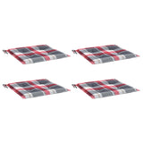 Coussins de chaise de jardin lot de 4 carreaux rouges 50x50x3cm