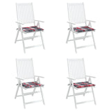 Coussins de chaise de jardin lot de 4 carreaux rouges 50x50x3cm