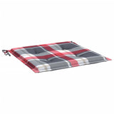 Coussins de chaise de jardin lot de 4 carreaux rouges 50x50x3cm