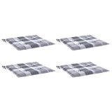 Coussins de chaise de jardin lot de 4 carreaux gris 50x50x3 cm