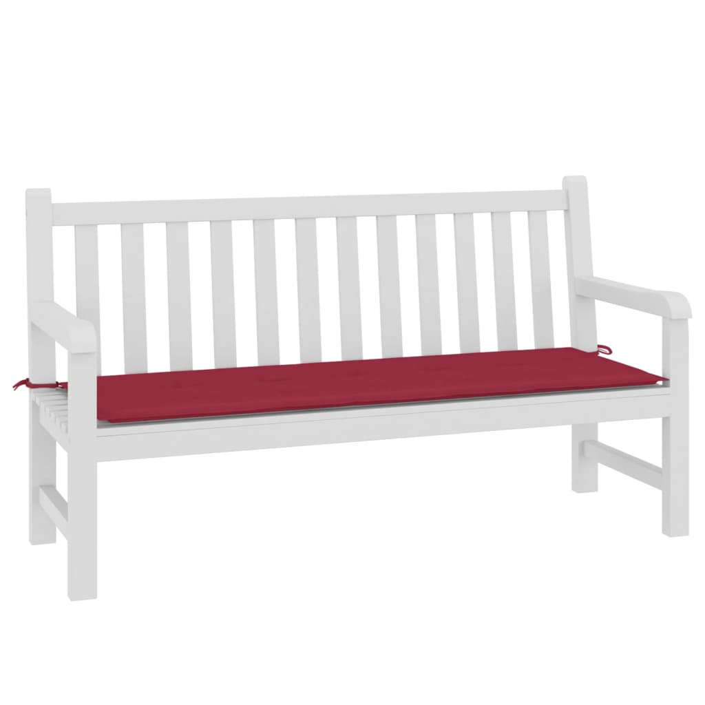 Coussin de banc de jardin rouge bordeaux 150x50x3 cm