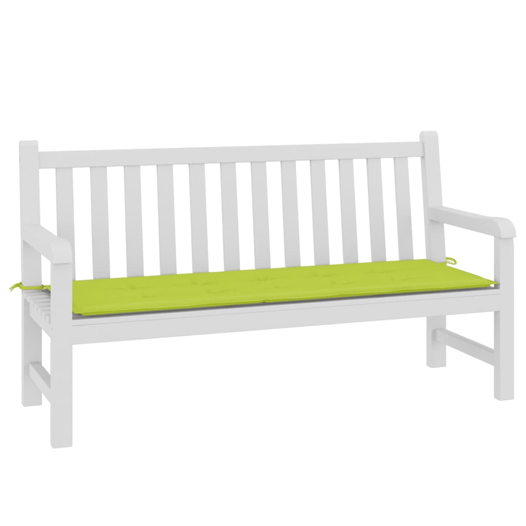 Coussin de banc de jardin vert brillant 150x50x3cm tissu oxford