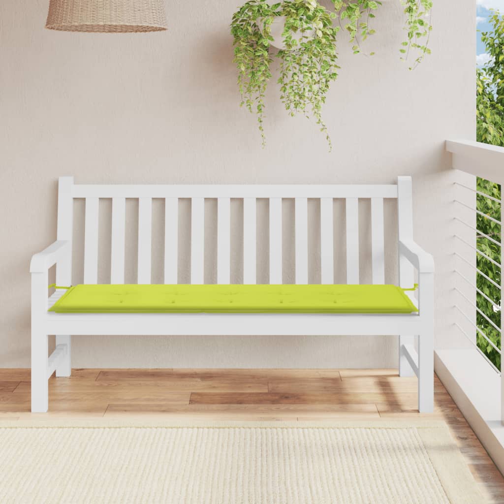 Coussin de banc de jardin vert brillant 150x50x3cm tissu oxford