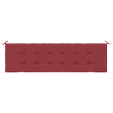 Coussin de banc de jardin rouge bordeaux 180x50x3 cm