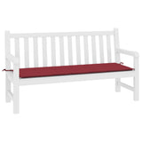 Coussin de banc de jardin rouge bordeaux 200x50x3 cm