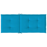 Coussins de chaise de jardin à dossier haut lot de 6 bleu tissu