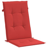 Coussins de chaise de jardin dossier haut lot de 6 rouge tissu