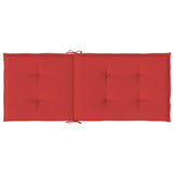 Coussins de chaise de jardin dossier haut lot de 6 rouge tissu