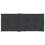 Coussins de chaise de jardin à dossier haut lot de 6 noir tissu