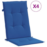 Coussins de chaise de jardin à dossier haut lot de 4 bleu royal