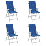 High Back Garden Chair Cushions Set of 4 Royal Blue