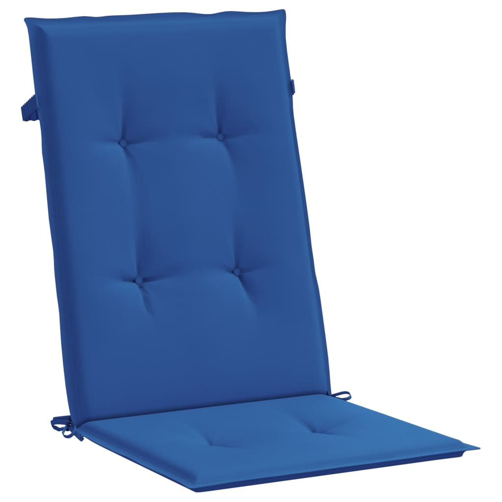 High Back Garden Chair Cushions Set of 4 Royal Blue