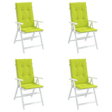 Coussins de chaise de jardin à dossier haut lot de 4 vert vif