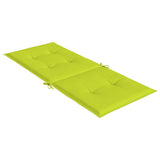 Coussins de chaise de jardin à dossier haut lot de 4 vert vif