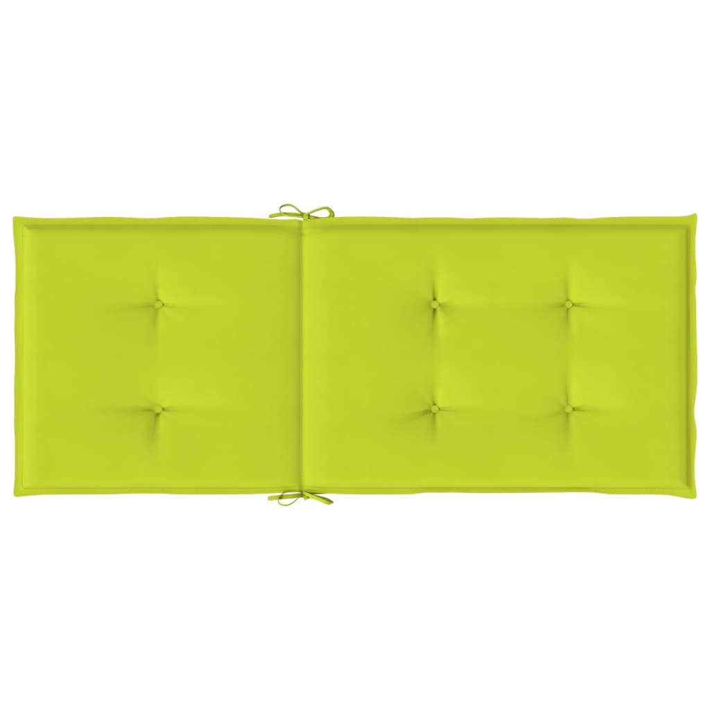 Coussins de chaise de jardin à dossier haut lot de 4 vert vif