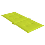 Coussins de chaise de jardin à dossier haut lot de 6 vert vif