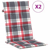 High Back Garden Chair Cushions Set of 2 120x50x3cm