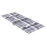 Coussins de chaise jardin à dossier haut lot de 6 carreaux gris