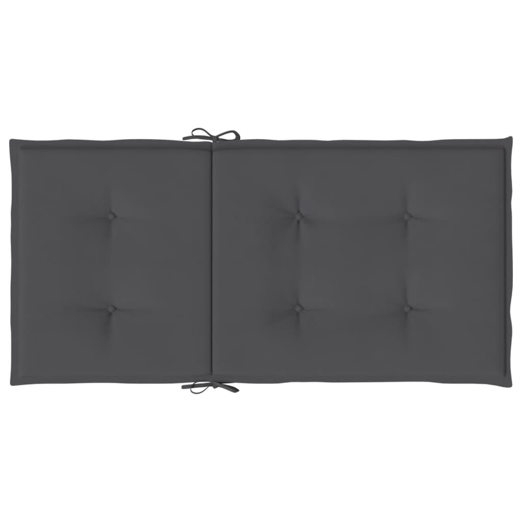 Coussins de chaise de jardin à dossier bas lot de 6 anthracite