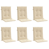 Coussins de chaise de jardin à dossier bas lot de 6 beige