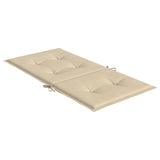 Coussins de chaise de jardin à dossier bas lot de 6 beige