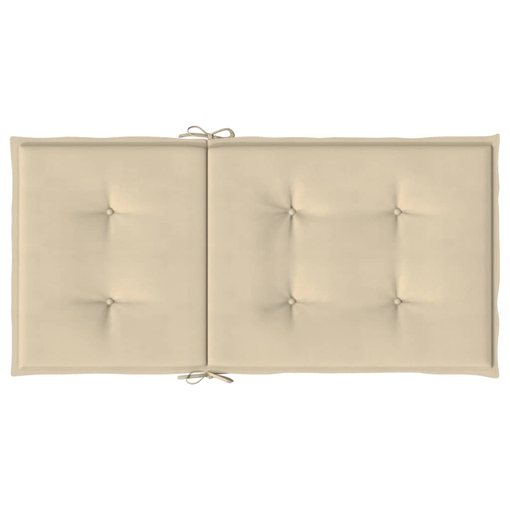 Coussins de chaise de jardin à dossier bas lot de 6 beige