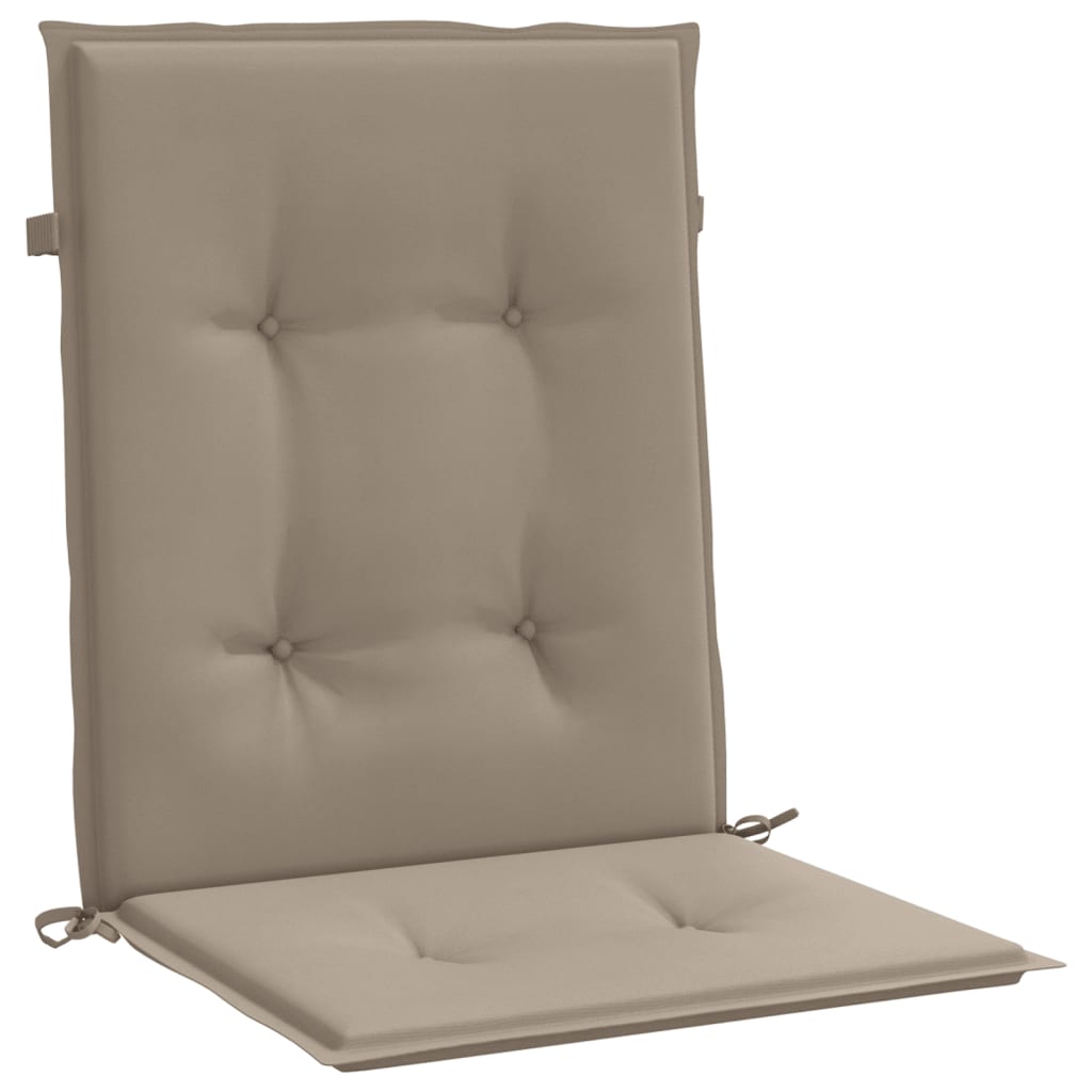 Low Back Garden Chair Cushions Set of 6 Taupe