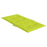 Coussins de chaise de jardin à dossier bas lot de 2 vert vif