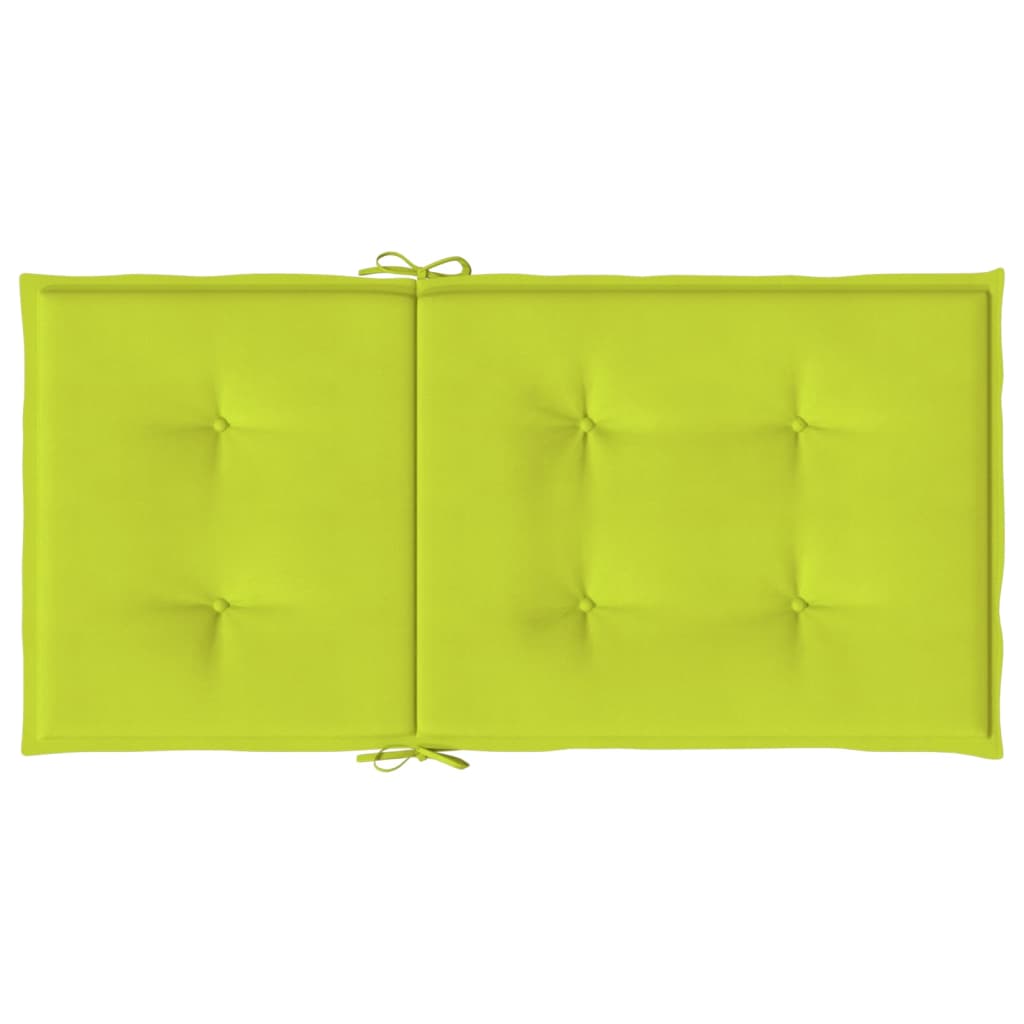 Coussins de chaise de jardin à dossier bas lot de 6 vert vif