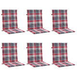 Coussins de chaise de jardin à dossier bas lot de 6 rouge