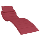 Coussin de chaise longue rouge bordeaux 186x58x3cm tissu oxford