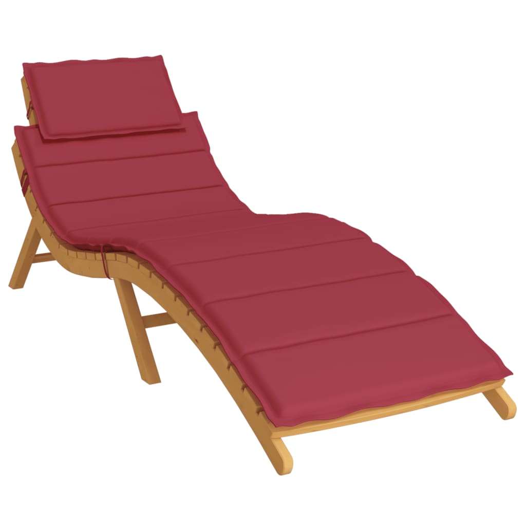 Coussin de chaise longue rouge bordeaux 186x58x3cm tissu oxford