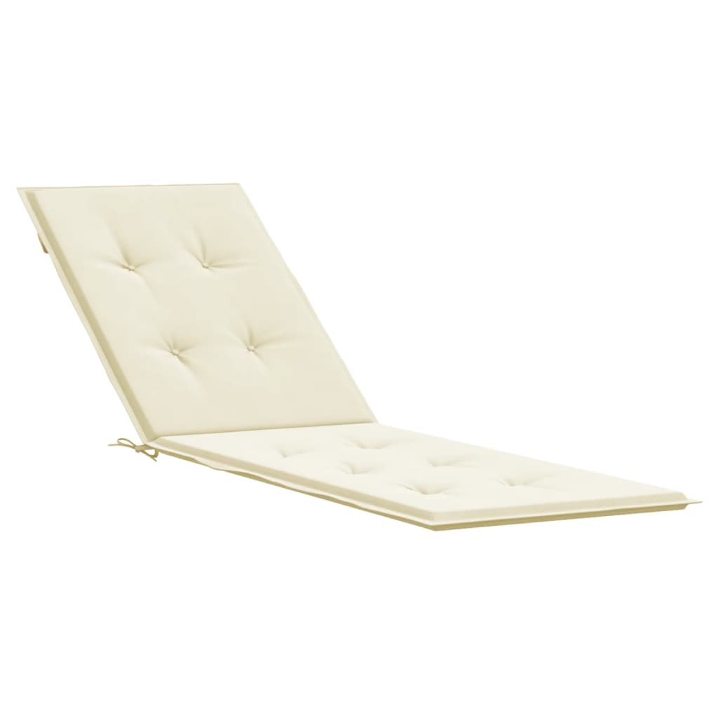 Coussin de chaise de terrasse crème (75+105)x50x4 cm